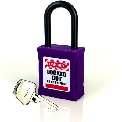 Custom Non Conductive Safety Padlock Purple Custom Non Conductive Safety Padlock Purple